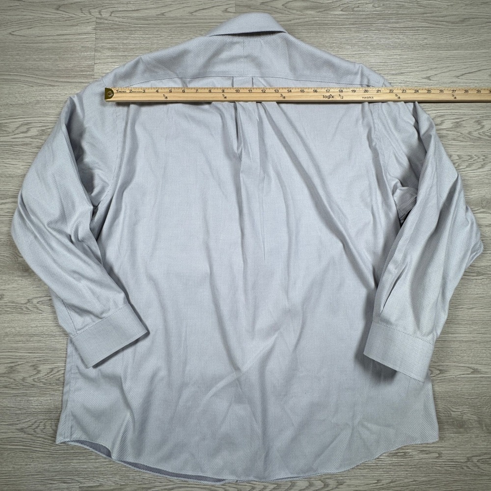 Cremieux Men's Dress Shirt 100% Pima Cotton‎ Non-Iron Grey Micro-Pattern 18 35 - Picture 4 of 6
